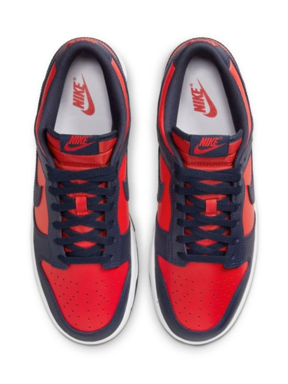 NIKE Men's Dunk Low Retro Navy Red Shoes Size 11 - Picture 3 of 12